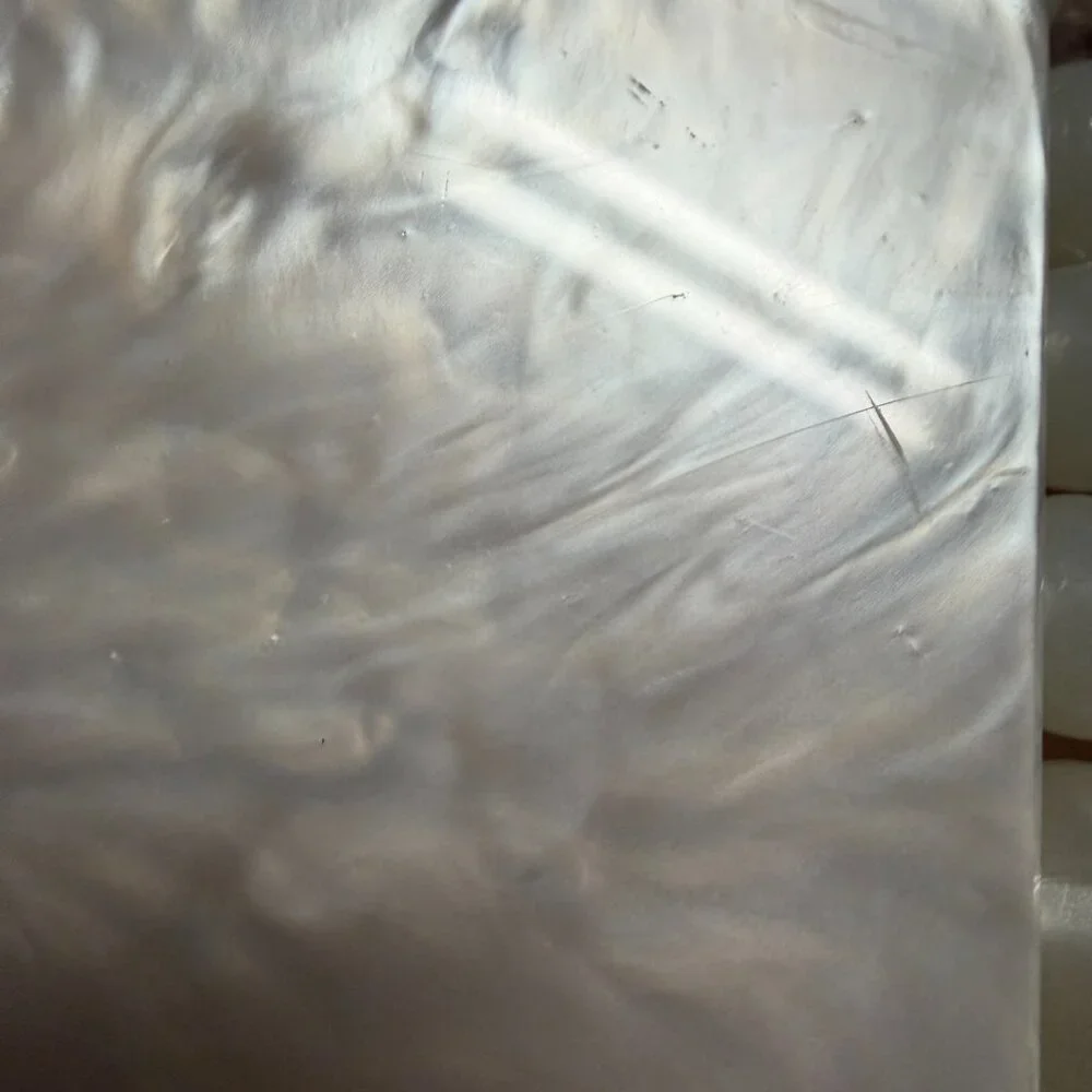 Ivory Acrylic Clutch ‎ Pearlized Beaded Purse